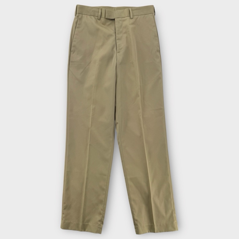 Perry Ellis Portfolio Pants Mens 30x32 Khaki Flat Front Classic Dress Slacks NWT